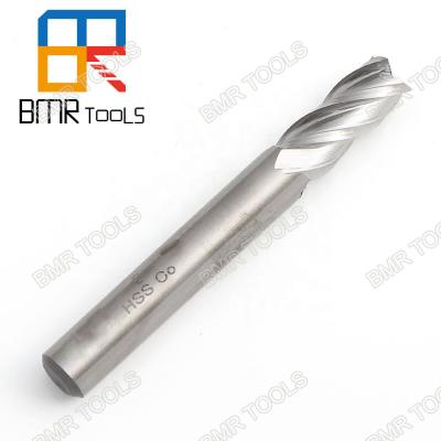 China BMR TOOLS High Quality 4 Flutes 8mm HSS/Co End Mill For Aluminum Milling DIN 844 Standard for sale