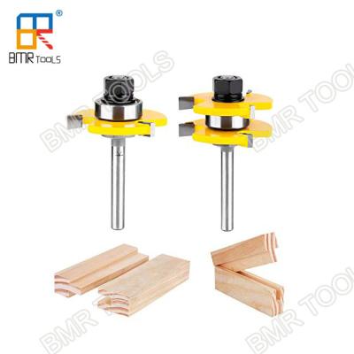 China BMR TOOLS 1/4 Inch Shank Carbide Tipped Tongue and Groove Assembly Bits for Woodworking for sale