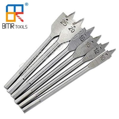 China BMR TOOLS Industrial Use 6pcs Flat Wood Drill Bit/Spade Paddle Flat Drill Set PVC Bag Pack for sale