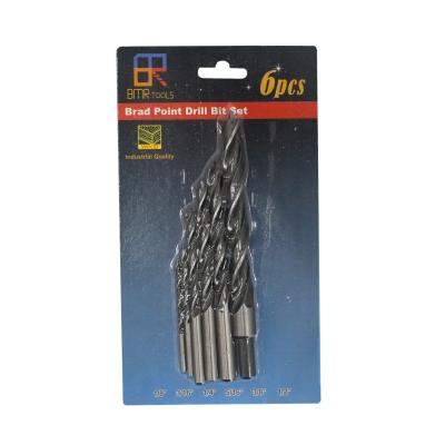 China BMR TOOLS Brad Point Drill Bit Set-6pcs inch size industrial quality for wood ply-wood pvc tube and plastic working for sale