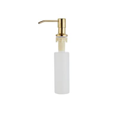 China Modern Brushed Gold Soap Dispenser With Manual Pump Kitchen Sink Soap Dispenser for sale