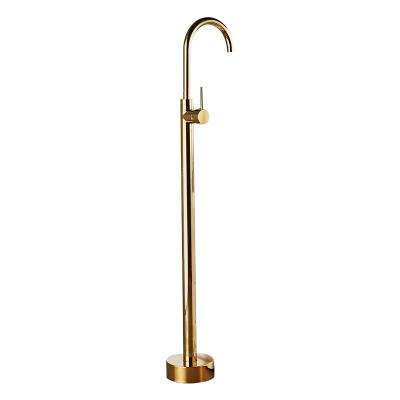 China Without Slide Bar Single Lever Freestanding Bathtub Faucet Tub Filler Spout Floor Mounted Faucet for sale