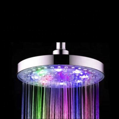 China With Diverter 8 Inch Round ABS Plastic LED Light Top Spray Rain Shower Head for sale