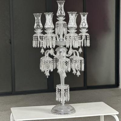 China New Design Candelabra Luxury Wedding Decoration Crystal Centerpiece Bling Wedding Candelabra for sale