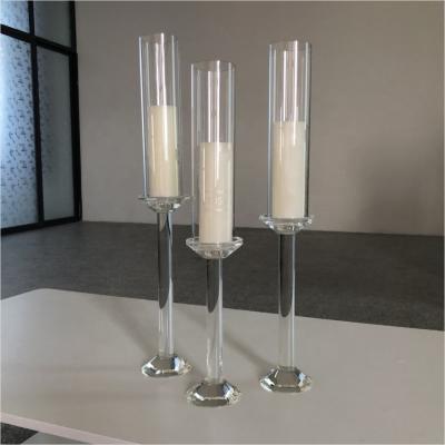 China Gorgeous  3 piece set crystal candle holder  for wedding decoration zu verkaufen