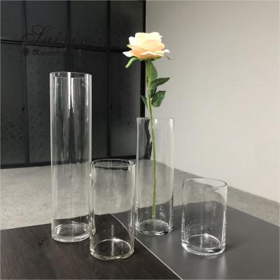 China Wholesale cheap wedding decoration different height glass cylinder vase zu verkaufen