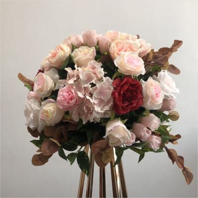 China New custom pink artificial flower ball arrangement  for wedding decoration zu verkaufen