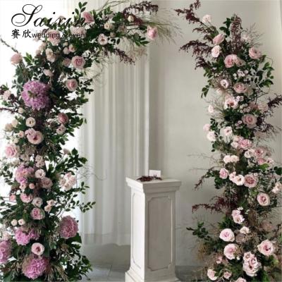 Chine Wedding Backdrop Arch Sheep Horn Door Flower Arrangement Stand Metal Wedding Decoration Backdrop Arch à vendre