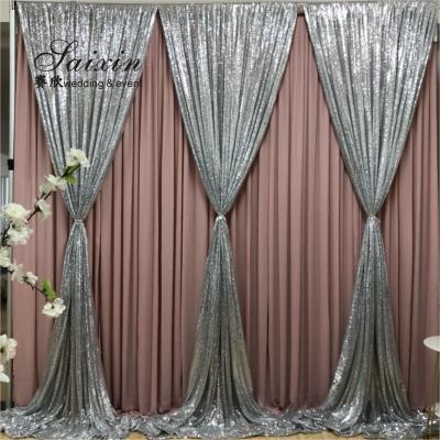 Cina SX-388 Wholesale drape cloth curtains valance for wedding stage backdrop in vendita