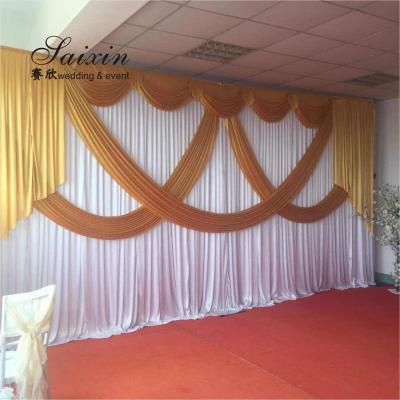 China China manufacturer wholesale drape cloth curtains valance for wedding stage backdrop zu verkaufen