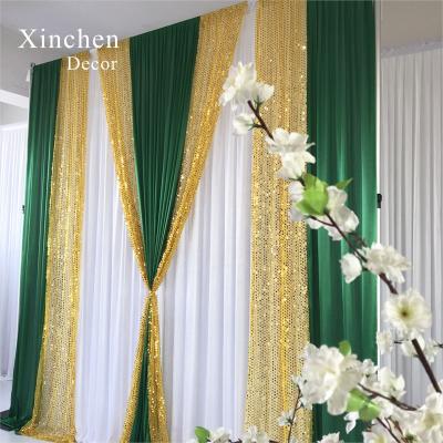 Cina Wholesale custom color ice silk drape cloth curtains valance for events decoration in vendita