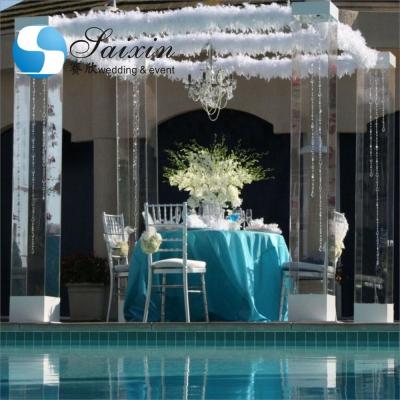 China ZT-220H Wedding event decoration chuppah acrylic mandap pillars à venda