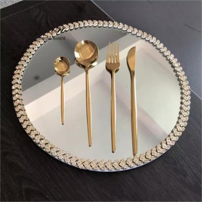 Κίνα ZT-072  glass mirror charger plate for wedding table decoration προς πώληση