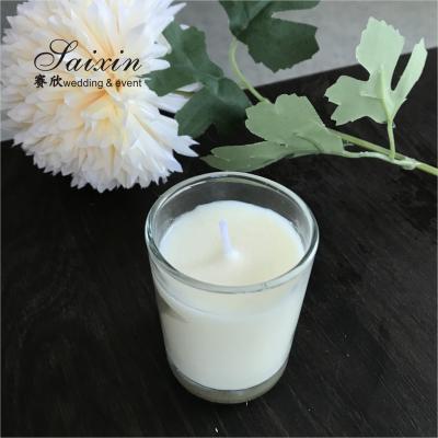 中国 SX-C014 Wholesale Cheap Event Decor Tealight Glass Cup Real Wax Candle 販売のため