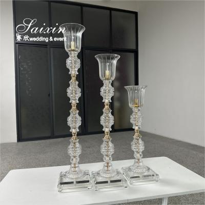 China Factory Wholesale 3 Pcs Tall Set New Candle Holder For Wedding Event Table Decor zu verkaufen