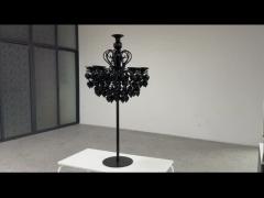 New black crystal chandelier candelabra for wedding centerpiece