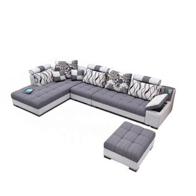 China Extendable Living Room Sofa Set 4 Sectional Part A Set Luxury And Modern Arabic L Shaped Corner Living Room Sofa Fabric Design for sale