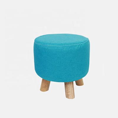 China Creative home color change of Louis Fashion Stools Ottmans Solid fabric of beautiful Japanese round wooden convertible chair children for sale