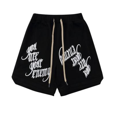 China 2022 Customs Breathable Comfortable Vintage Embroidery Logo Letter Sweat Gym Abbreviations Men Beach Shorts for sale