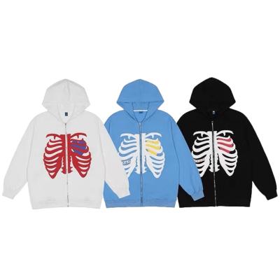 China Wholesale Custom Breathable Skull Oversized Sweatshirt Hip Hop Hoodies Long Pullover Hoodie For Women for sale