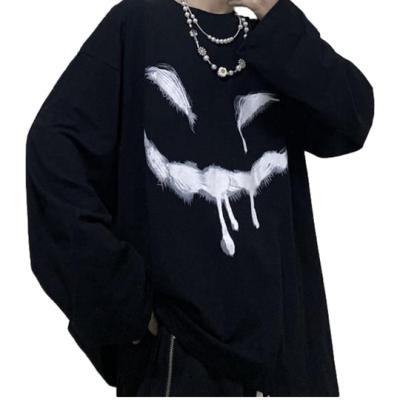 China Pure dark smile face graphic men's round neck anti-pilling high quality unisex casual pullover custom size plus size sweatshirt for sale