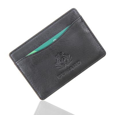 China Fashion/Casual Business Card Holder Genuine Leather rfid Smart Card Holder Wallet Holder Custom Leather Credit Card Holder for sale