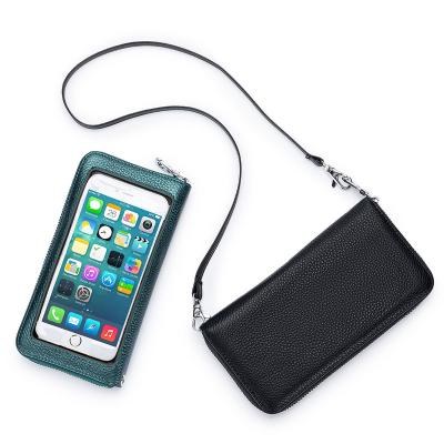 China Wholesale Shockproof Waterproof Leather Phone Bag Mounts Cell Phone Filter Rfid Blocking Slim Mobile Phone Bag for sale