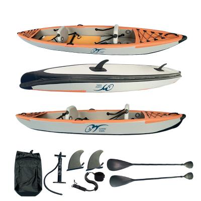 China Sea Kayak K2 Two Person Inflatable Kayak Paddles Fishing Lake/River/Ocean Canoe Comfortable Seat Boat for sale