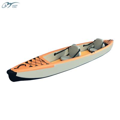 China Water Entertainment Water Fun Drifting Fishing Boat Carbon Paddle Rowing 2 Person PVC Inflatable Kayak Boat for sale