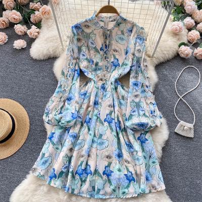 China 2022 Summer Women's New Fashion Breathable Women's Sexy Solid Color Printing Dress for sale