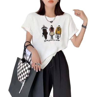 China 2022 summer style printed women's casual cotton short sleeve t-shirt new breathable street fashion for sale