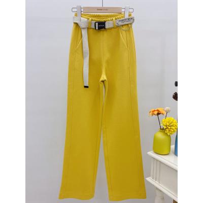 China Best Selling Women's Anti-Wrinkle High Length Casual Straight Loose Waist Wide Leg Pants for sale