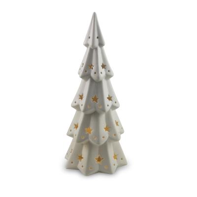 China Wholesale Home Ceramic Christmas Tree Holiday Home Decor Indoor White Christamas OEM Customized LED Light Christmas Tree for sale