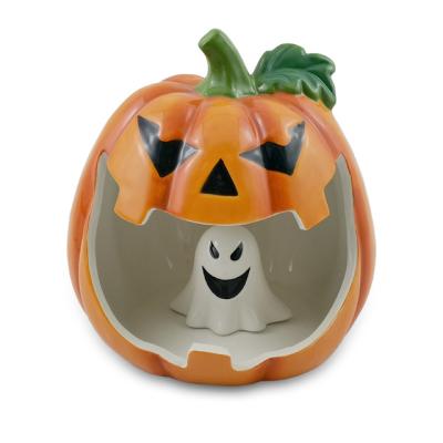 China Sustainable Halloween Candy Bowl In Pumpkin Design Ceramic Pumpkin Bowl for sale