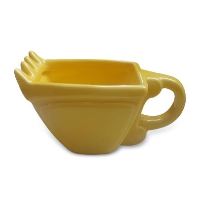 China Wholesale 3D Coffee Dipping Bucket Mug Excavator Mug Bucket Tea Mug Viable Ceramic Modern Excavator Stoneware Mug for sale