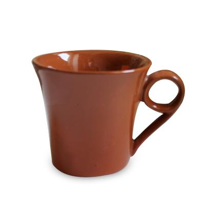 China Sustainable Terracotta Tea Cup Stoneware Milk Mug Terracotta Coffee Mug for sale