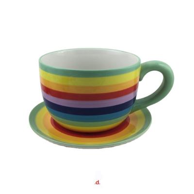 China Modern Wholesale Cup Shaped Flower Pot Glazed Ceramic Flower Pot Saucers for sale