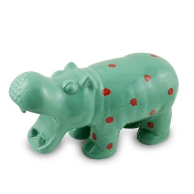 China Hot Selling Banknote Coin and Hippopotamus Coin Bank Dolomite River Horse Money Bank Ceramic Handpainting Savings Bank for sale