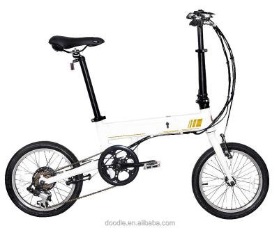 China Aluminum alloy TAIWAN OEM battery folding bike/electric 16inch hidden doodlebike DD.ESB16F for sale