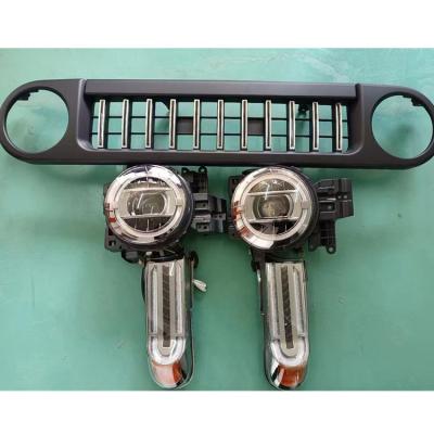 China ABS FJ Cruiser Accessories New Design LED Head Lamp With Front Grill For 2006 FJ Cruiser UP Round LED Headlight Assembly for sale