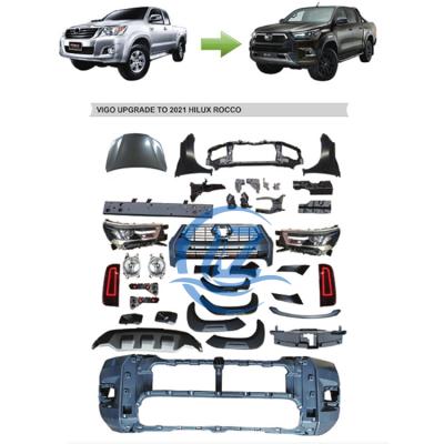 China ABS hilux vigo take up body parts appearance retrofit kit 2021 hilux vigo upgrade hilux revo rocco body kit for sale