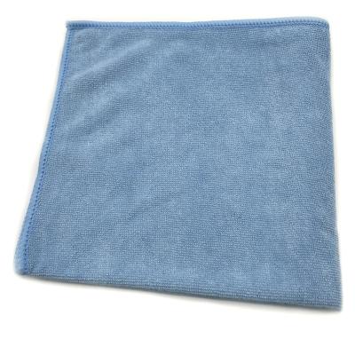 China 40x40cm Blue Color Microfiber Drying Towel 260gsm Viable Absorbent Cleaning Cloth Microfiber Cleaning Towel for sale