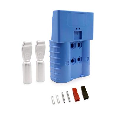 China PC SBE320A 150V blue Color anderson style  2Pin Forklift Bettery Connector SRE Battery Charging Plug with Auxiliary Contact for sale