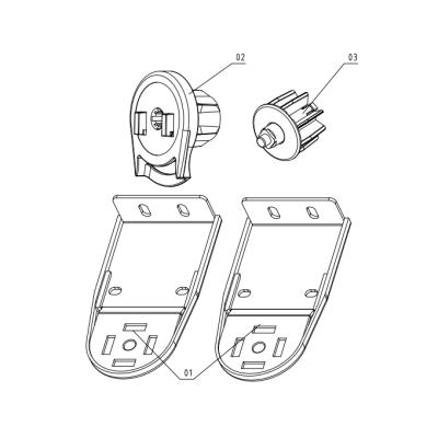 China Blind Mechanism 2021 New Model Shade Components Long Roller Clutch Bracket Contemporary Plastic And Metal Blind Support for sale