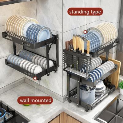 China Escurridor rack stainless steel new folding plate escurridor platos dos pisos acero stainless steel viable escurridor platos for sale