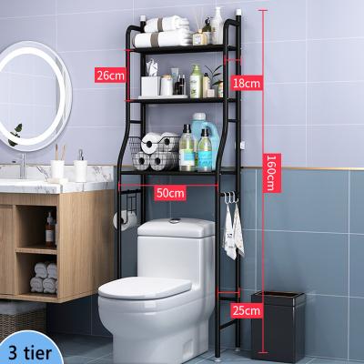 China Space-saving Rack Bathroom Washing Machine Kitchen Shelving Cabinet Toilet Rack Stainless Steel Shelf for sale