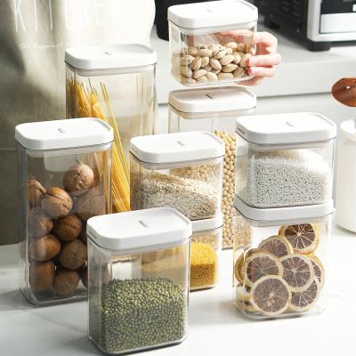 China Airtight Containers Plastic Transparent Dry Food Freshness Keeping Household Kitchen Grain Cans Airtight Storage Cans Rice Grains Storage for sale