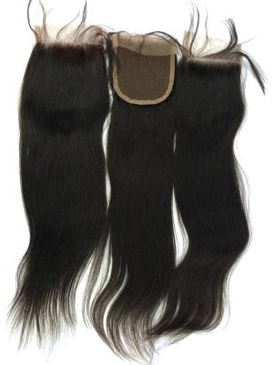 China Factory Free Shipping Hot  Sell Unprocessed Natural Color 1B#  Knot Bleached Free Part 4*4inch Lace Closure Silky for sale