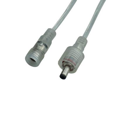 China DC5521 Transparent Waterproof Connector DC Power Cable Waterproof DC Power Connector 5.5 x 2.1mm Jack for sale