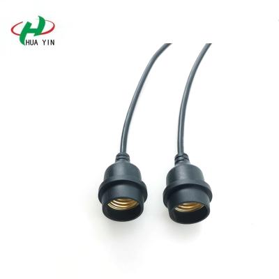 China Black Plastic Screw Light String Lamp Holder Fitting E27 Screw E26 E27 Socket Socket Made In China for sale